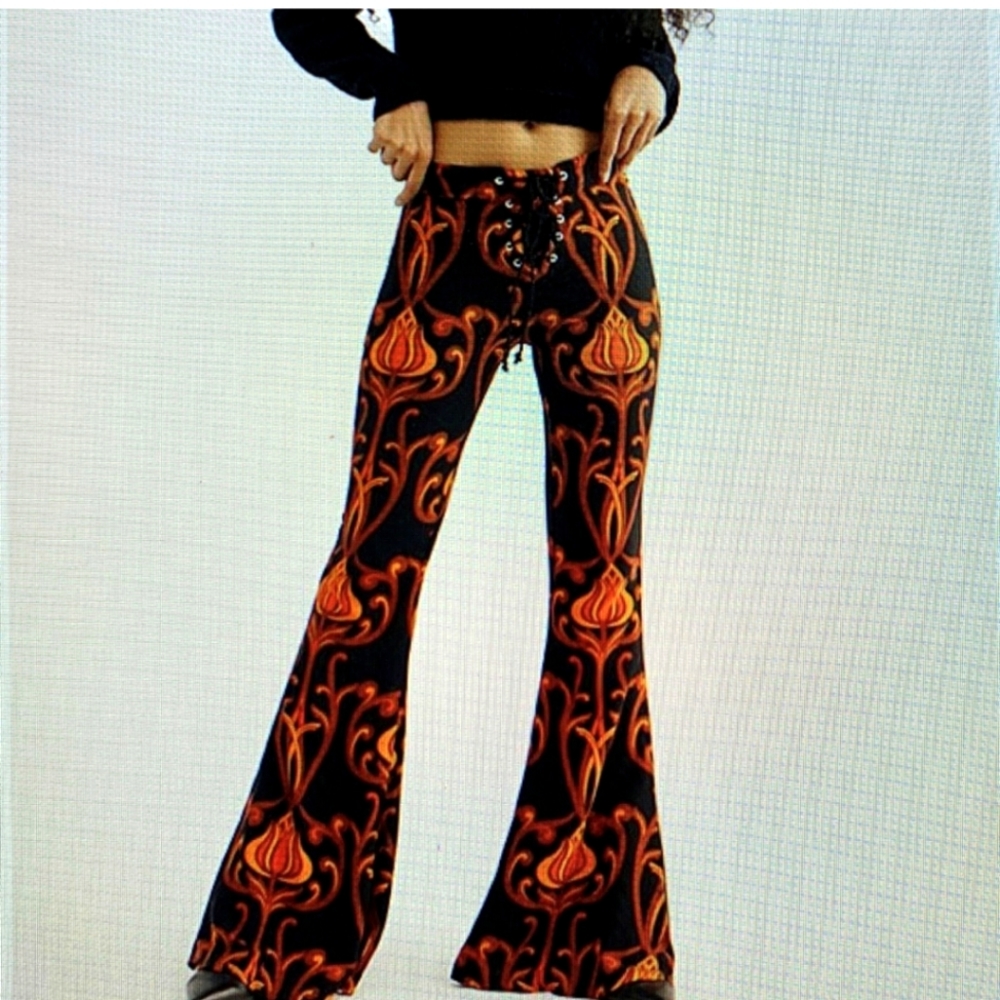 Free People flared LENNI boho pants Sz M